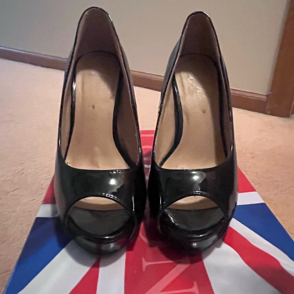 Black Peep Toe Heels